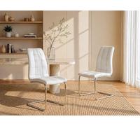 Lot de 2 chaises NADYA - Simili - Blanc
