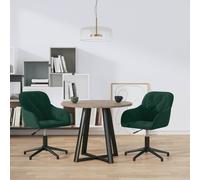 Vidaxl Chaises Pivotantes À Manger Lot De 2 Vert Foncé Velours Vert