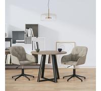 Vidaxl Chaises Pivotantes À Manger Lot De 2 Gris Clair Velours Gris
