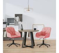 Vidaxl Chaises Pivotantes À Manger Lot De 2 Rose Velours Rose