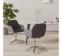 Lot de 2 Chaises Pivotantes à Manger Sièges à Dîner Gris Foncé Tissu vidaXL