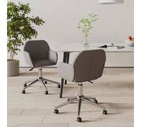 Lot de 2 Chaises Pivotantes à Manger Sièges à Dîner Gris Foncé Tissu vidaXL