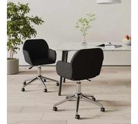 Lot de 2 Chaises Pivotantes à Manger Sièges à Dîner Gris Foncé Tissu vidaXL