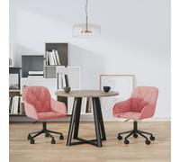 Vidaxl Chaises Pivotantes À Manger Lot De 2 Rose Velours Rose
