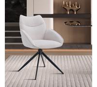 Lot de 2 chaises pivotantes avec accoudoirs en tissu MAYOTTE