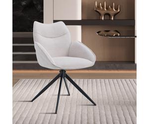 Lot de 2 chaises pivotantes avec accoudoirs en tissu MAYOTTE