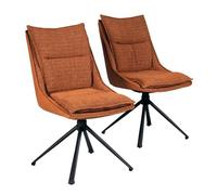 Lot de 2 chaises pivotantes de salle à manger JAVA / Brun brique
