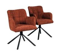 Lot de 2 chaises pivotantes de salle à manger MILA/ Brun brique