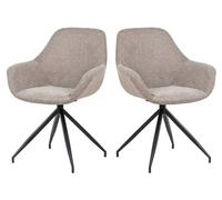 lot de 2 chaises pivotantes Hudson Chaise de salle à manger Chaise de cuisine Fauteuil Lounge Chaise rembourrée