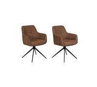 Lot de 2 chaises pivotantes LINEA / Brun