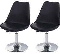 lot de 2 chaises pivotantes Malmö T501, chaise de cuisine, réglable en hauteur, similicuir ~ noir, pied chromé