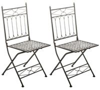 Lot De 2 Chaises Pliable De Jardin Terrasse Balcon Design Rustique En Fer Forgé Bronze 10_0003130 Multicolore