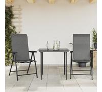 Lot de 2 Chaises Pliables de Jardin Sièges Patio Gris Résine Tressée vidaXL