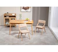 Lot de 2 chaises pliantes avec coussin, chaises pliantes rembourrées en bois, portables et assemblées, pour invités, cuisine, bureau, mariage et fête, kaki