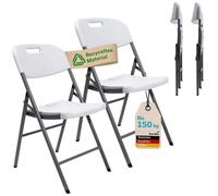 Lot de 2 Chaises pliantes de camping - Skandika Masi - résistante aux intempéries - légère - blanc