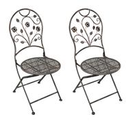 Lot de 2 chaises pliantes d'extérieur en acier bronze, pliables, H 94 cm