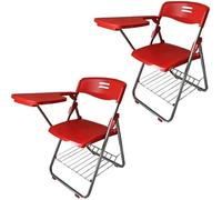 Lot de 2 chaises pliantes en plastique avec tablettes d'écriture, cadre en acier durable, idéal pour la formation, les conférences, les entreprises et les environnements d'apprentissage