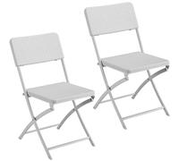 BAKAJI Lot de 2 chaises pliantes pour économiser de l'espace, décoration extérieure, jardin avec assise et dossier en polyrotin et structure en acier, design moderne, dimensions 54 x 44,5 x 81 cm