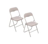 - Lot de 2 chaises pliantes en PVC - Beige