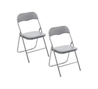 - Lot de 2 Chaises pliantes en PVC - Gris