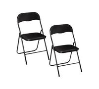 - Lot de 2 Chaises pliantes en PVC - Noir
