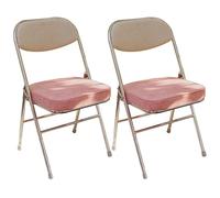 Lot de 2 chaises pliantes en velours côtelé aux couleurs contrastées, aucun assemblage nécessaire, sièges de maison élégants et confortables pour salle à manger, extérieur ou événements