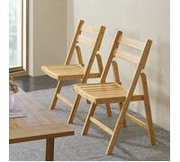 Lot de 2 chaises pliantes Gran bambou 78 x 45 x 40 cm naturel