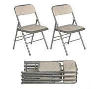 Lot de 2 Chaises Pliantes Gris avec Coussin Confortable VIVOLILV,Économes d'Espace,Sans Montage,Pour Maison/Bureau/Extérieur