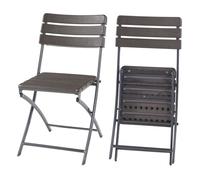Lot de 2 chaises pliantes Lillestrøm 81 x 46 x 58 cm effet bois marron foncé