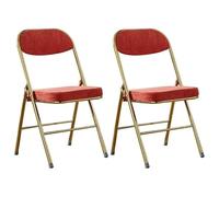 Lot de 2 chaises pliantes modernes rembourrées sans accoudoirs pour salle à manger, finition mate, parfaites pour les salons de thé, les cuisines et les salons (rouge)