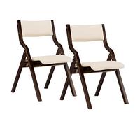 Lot de 2 chaises pliantes, pliables en bois avec dossier, chaise de salle à manger empilable moderne et portable, chaise de bureau, chaise de conférence, chaise supplémentaire pliante pour la cuisine