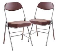 Lot de 2 chaises pliantes rembourrées avec cadre en métal robuste pour extérieur et intérieur, convient pour la salle à manger, le jardin et les fêtes