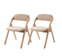 Lot de 2 chaises pliantes rembourrées en bois empilables pour maison, bureau, fête de mariage, chaises de salle à manger rembourrées solides et robustes, portables et confortables