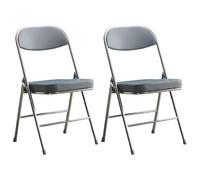 Lot de 2 chaises pliantes rembourrées modernes sans accoudoirs pour salle à manger, finition mate, parfaites pour les salons de thé, les cuisines et les salons (gris)