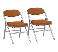 Lot de 2 Chaises Pliantes Velours Orange - VIVOLILV - 46x41x80.3cm - Intérieur/Extérieur