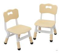 Lot de 2 Chaises pour Enfants - SALUT- Chaise à Hauteur Adjustable en 3 Niveaux, en Plastique pour Enfants de 2 à 6 Ans,CHENE