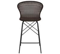 Lot de 2 chaises pour îlot central 63 cm en résine tressée marron - palma