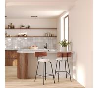 Lot de 2 chaises pour îlot central 64 cm en tissu beige - alize