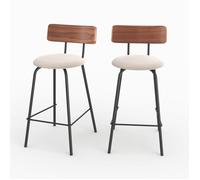 Lot de 2 chaises pour îlot central 64 cm en tissu beige - Alize - Rendez-Vous Déco