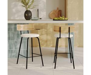 Lot de 2 chaises pour îlot central 64 cm en tissu bou lanc cassé - alize