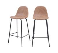 Lot de 2 chaises pour îlot central 65 cm en cuir synthétique taupe - Henrik - Rendez-Vous Déco