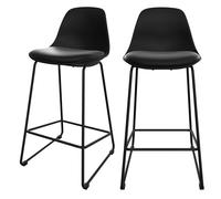 Lot de 2 chaises pour îlot central 65 cm noires - Leni - Rendez-Vous Déco