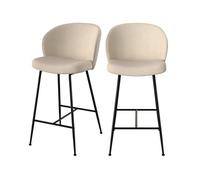 Lot de 2 chaises pour îlot central 66,3 cm en tissu bou eige - Groom - Rendez-Vous Déco