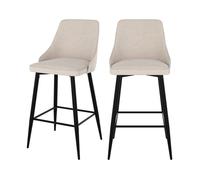 Lot de 2 chaises pour îlot central 66,5 cm en tissu beige - Pipo - Rendez-Vous Déco
