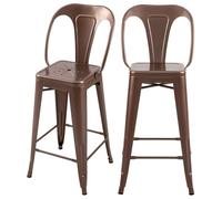 Lot de 2 chaises pour îlot central 67 cm en métal cuivre - indus