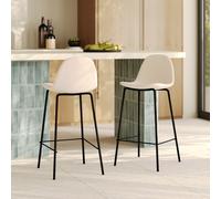 Lot de 2 chaises pour îlot central en tissu beige 65,5 cm - henrik
