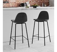 Lot de 2 chaises pour îlot central en tissu gris foncé 65,5 cm - henrik