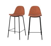 Lot de 2 chaises pour îlot central en tissu terracotta 65,5 cm - Henrik - Rendez-Vous Déco
