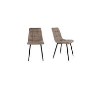 Lot de 2 chaises repas en tissu marron clair - collection middelfart -