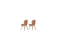 Lot de 2 chaises repas KRISTEN 46x53x84 cm en tissu rose